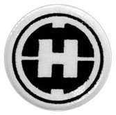 LEGO part Tile, Round 1 x 1 with Hero Factory 'H' Pattern (98138pb018)