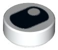 LEGO part Tile, Round 1 x 1 with Black Eye Squinting with Pupil in Corner Pattern 98138pb066
