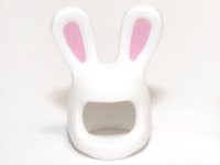 LEGO part Minifigure, Headgear Head Cover, Costume Bunny Ears with Bright Pink Auricles Pattern 99244pb01