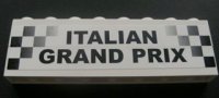 LEGO onderdeel Stickered Assembly 8 x 1 x 2 with Black and White Checkered Stripes and 'ITALIAN GRAND PRIX' Pattern (Sticker) - Set 8672 - 2 Brick 1 x 8 BA009pb08