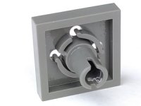 LEGO part Plaque, Modifiée 2 x 2 avec Goupille en Bas, Petits Trous dans Plaque et Doigts de Verrouillage en Dessous 2476b