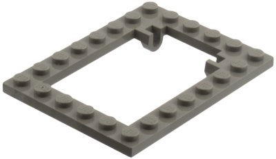 LEGO part Piastra, Modificata 6 x 8 Cornice Botola Orizzontale (30041)