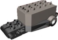 LEGO part Motor de Retroceso 9 x 4 x 2 1/3 con Base Negra, Orificios de Eje Blancos, Pernos en Superficie Superior Frontal 32283c02