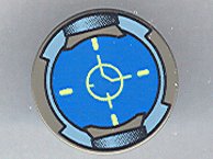 LEGO part Tile, Round 2 x 2 with Tracking Screen Pattern 4150px7
