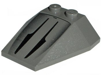 LEGO part Wedge 4 x 4 Triple without Stud Notches with Black Lines Pattern (6069px3)