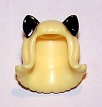 LEGO part Minifigure, Hair Female Mid-Length Flipped Ends, Short Bangs, with Black Cat Ears Pattern 20592pb02