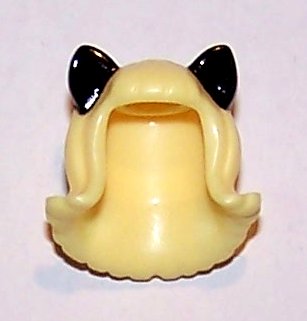 LEGO part Minifigure, Hair Female Mid-Length Flipped Ends, Short Bangs, with Black Cat Ears Pattern (20592pb02)