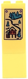 LEGO part Brick 1 x 2 x 5 with Riding Center Trail Map with Path and Dark Turquoise Trees Pattern (Sticker) - Set 41683 2454pb294