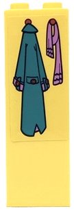 LEGO part Stein 1 x 2 x 5 mit hängender dunkelblauer Jacke und mittellila Schal Muster (Aufkleber) - Set 41683 2454pb295