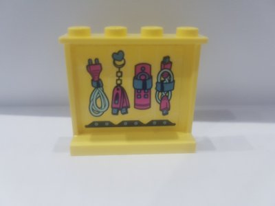 LEGO part Panel 1 x 4 x 3 with Side Supports - Hollow Studs with Plug and Flash Drives Pattern (Sticker) - Set 41329 (60581pb116)