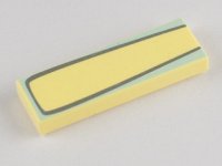 LEGO part Tile 1 x 3 with Silver Outline and Light Aqua Outer Edge Pattern (Flo) 63864pb004