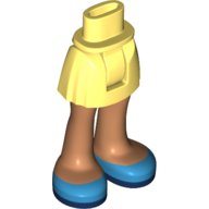 LEGO part Mini Doll Hips and Skirt, Nougat Legs and Dark Azure Open Top Shoes with Dark Blue Soles Pattern - Thick Hinge (92252c00pb019)