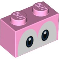 LEGO part Mattone 1 x 2 con Motivo Occhi Blu Scuro e Nero su Sfondo Bianco (Super Mario Yoshi) 3004pb206