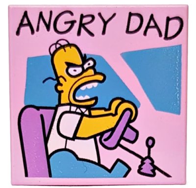 LEGO onderdeel Tegel 2 x 2 met 'ANGRY DAD' Patroon (3068pb0920)