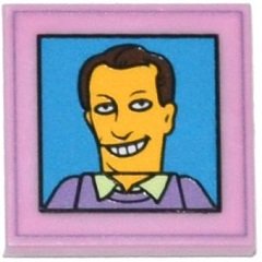 LEGO part Carreau 2 x 2 avec Photo de Personnage Masculin Souriant des Simpsons (Gordie Howe) Motif (3068pb0925)