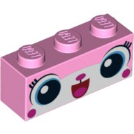 LEGO part Brick 1 x 3 with Cat Face Pattern (Unikitty) 3622pb049