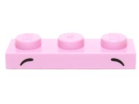 LEGO part Plate 1 x 3 with 2 Small Black Arcs, High and Wide Set Pattern (Unikitty Eyebrows) 3623pb006