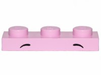 LEGO part Plate 1 x 3 with 2 Small Black Arcs, Middle and Rounded Pattern (Unikitty / Disco Kitty Eyebrows) 3623pb019