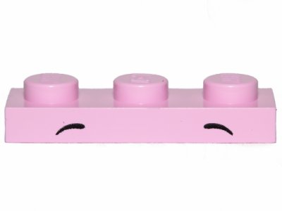 LEGO part Plate 1 x 3 with 2 Small Black Arcs, Middle and Rounded Pattern (Unikitty / Disco Kitty Eyebrows) (3623pb019)
