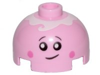 LEGO part Brick, Round 2 x 2 Dome Top with Smile, Eyes with Pupils, Pink Cheeks and Icing Pattern 553pb035