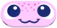 LEGO onderdeel Tile, Round 2 x 4 Oval with Face, Dark Blue and White Eyes and Smile, Dark Pink Spots Pattern (Axolotl) 66857pb119