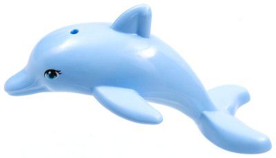 LEGO part Delfin, Friends / Elves, springend mit unterer Achsen-Halter mit mandelförmigem mittlerem Azure-Augen mit Wimpern-Muster (13392pb01)