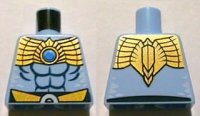 LEGO part Torso Chima Muscles Outline and Gold Belt and Shoulder Plate Pattern Front and Back 973pb1301