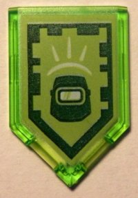 LEGO part Platte, Modifiziert 2 x 3 Fünfeckig mit Nexo Power Shield Muster - Blast Maske 22385pb074