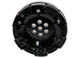 LEGO part Wheel Hard Plastic, Treaded with 7 Pin Holes and 6 Bar Holes (11094)