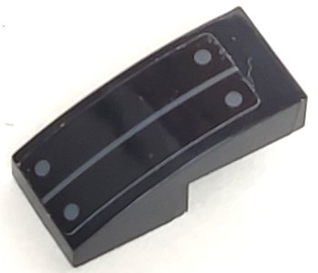 LEGO part Schräge, Courbée 2 x 1 x 2/3 avec Motif Ligne Gris Bleuté Foncé et Rivets (Autocollant) - Ensemble 70916 (11477pb185)