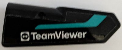 LEGO part Technic, Panel Fairing #21 Very Small Smooth, Side B with White 'TeamViewer' Logo and Dark Turquoise Stripe Pattern (Sticker) - Set 42165 (11946pb103)