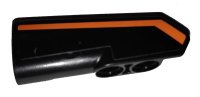 LEGO part Technic, Panel Fairing #22 Very Small Smooth, Side A with Orange Stripe on Black Background Pattern (Sticker) - Set 42038 11947pb027