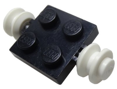 LEGO part Plate, Modified 2 x 2 with White Wheels (122c02)