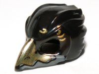 LEGO part Minifigure, Headgear Mask Bird (Raven) with Gold Beak and Gold Markings Pattern 12550pb01