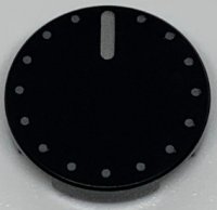 LEGO part Tile, Round 2 x 2 with Bottom Stud Holder with Knob / Dial Pattern 14769pb340