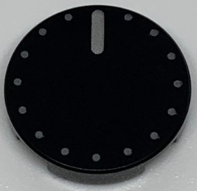 LEGO onderdeel Tile, Round 2 x 2 with Bottom Stud Holder with Knob / Dial Pattern (14769pb340)