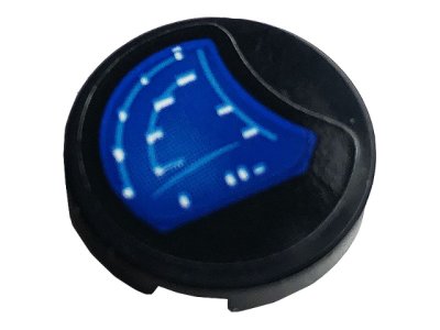 LEGO part Tile, Round 2 x 2 with Bottom Stud Holder with Blue Gauge Pattern (Sticker) - Set 42083 (14769pb398)