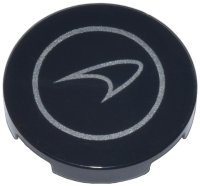 LEGO part Tile, Round 2 x 2 with Bottom Stud Holder with Silver McLaren Logo in Circle Pattern 14769pb705