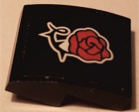 LEGO part Slope, Curved 2 x 2 x 2/3 with Red Rose Pattern (Sticker) - Set 41352 15068pb375