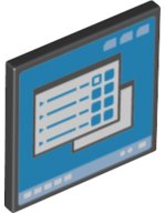 LEGO part Señal de Tráfico 2 x 2 Cuadrada con Clip O Abierto con 2 Ventanas Abiertas en Patrón de Pantalla de Computadora 15210pb085