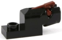 LEGO onderdeel Projectielwerper, 1 x 2 Mini Blaster / Schutter met Roodbruin Trekker (15403 / 15392) 15403c02