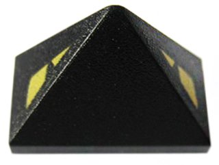 LEGO part Pente 45 2 x 1 Triple avec Socle Tenon Inférieur avec Motif Yeux Jaunes Triangulaires (15571pb01)