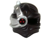 LEGO onderdeel Minifiguur, Hoofddeksel Ninjago Wrap met Zilver Cyborg Oogstuk met Één Rode Stip Bovenop zonder Zilveren Omtrek Patroon 15616pb01