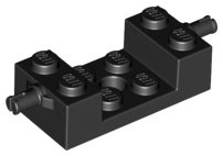 LEGO part Brick, Modified 2 x 4 with Wheels Holder with 2 x 2 Cutout and Hole (18892)