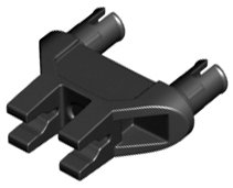 LEGO onderdeel Technic, Pin Dubbele Driehoek 1 x 3 met 2 Clips met Vierkante Gatje (19159)