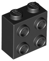 LEGO part Steen, Modificado 1 x 2 x 1 2/3 con Clavijas en el Lado 22885