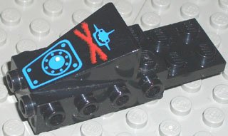 LEGO part Cockpit Space Nose con Aquazone Aquashark Tiburón Azul con Patrón 'X' Rojo (2336pb01)