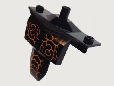 LEGO part Large Figure Torso Armor Shoulder Studs avec Bright Light Orange and Dark Red Cracks Pattern (Sparkks) (24301pb01)