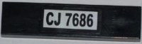 LEGO part Tile 1 x 4 with 'CJ 7686' Pattern (Sticker) - Set 7686 2431pb0226