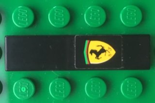LEGO part Piastrella 1 x 4 con Pattern Logo Ferrari (Adesivo) - Set 2556 (2431pb0506)